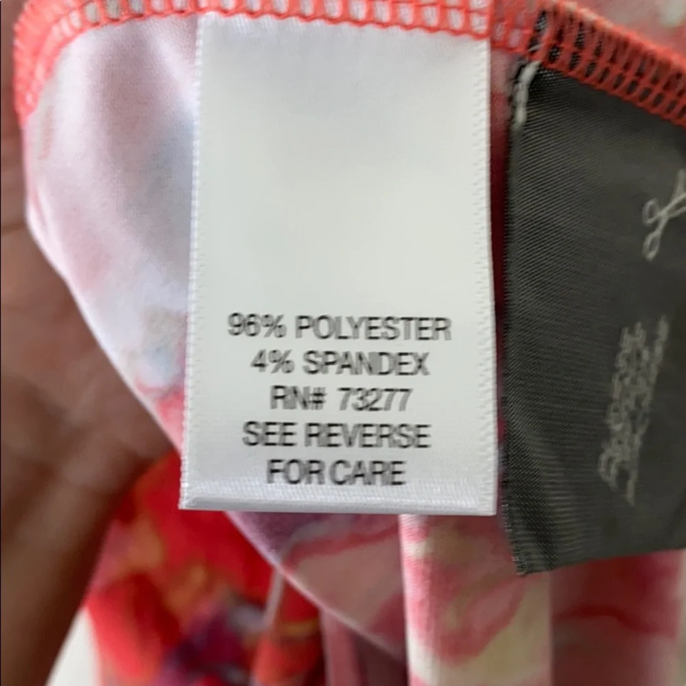 NWT SIMPLY VERA WANG Coral Pink Floral Midi Dress XS - Picture 6 of 13